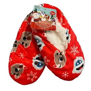 Snuggle Toes The Red-Nosed Reindeer Kids Slipper Socks Size S/M  NEW